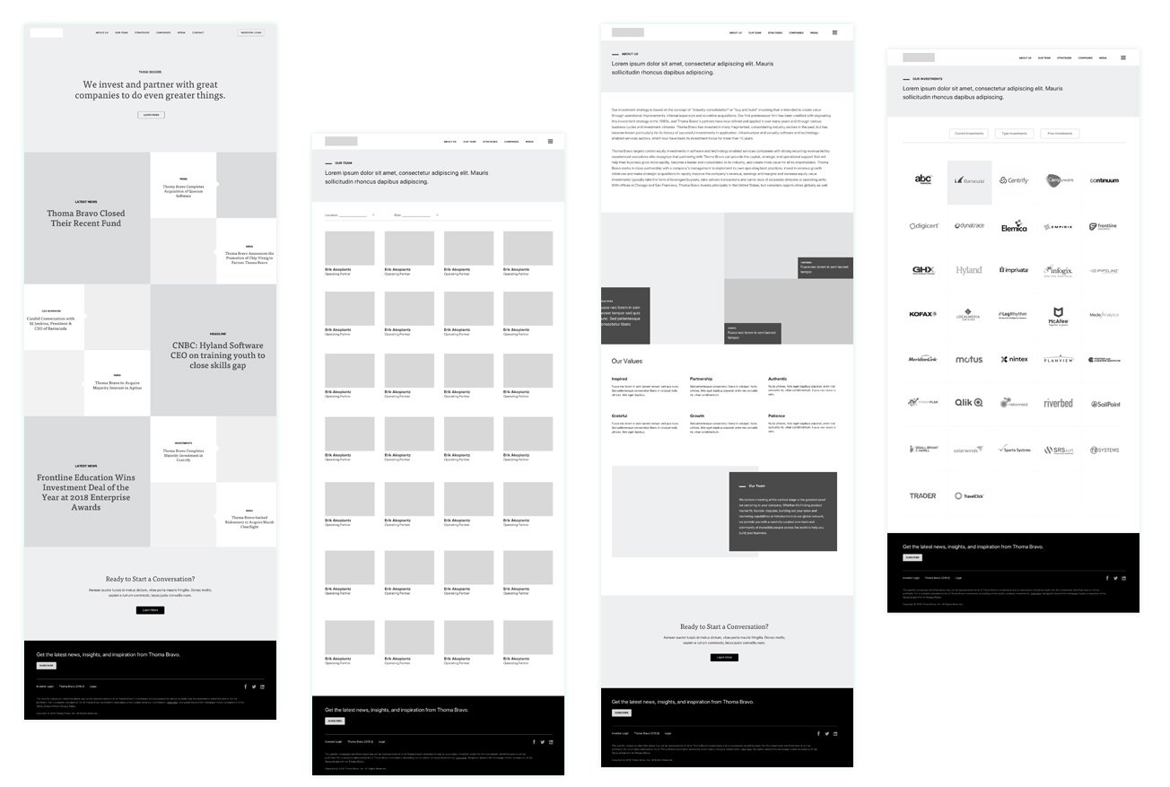 Thoma Bravo Wireframing